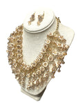 Handmade Ixtle Necklace & Earrings Beige
