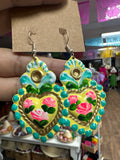 Heart Metal Hand Painted Earrings by Jacinto