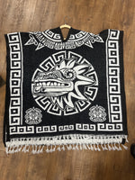 Unisex Mexican Poncho Aztec Warrior