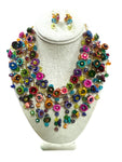 Handmade Ixtle Necklace & Earrings Multicolor