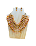 Mexican Handmade Short Waterfall Orange Necklace