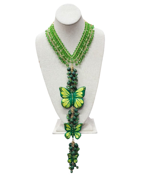 Butterfly Necklace & Earrings Set Lemon
