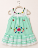 Milagro Dress Floral Hand Embroidered and Crocheted