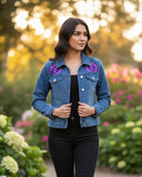 Denim Floral Embroidered Jacket