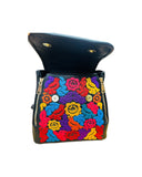 Jalapa Leather Backpack with Multicolor Embroidery