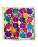 Mexican Beige Floral Embroidered Pillow Cover