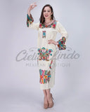 La Mexicana Handmade Embroidered Ivory Dress
