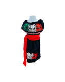 Girls Margarita Dress Black Tricolor