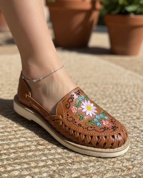 Luciana Floral Wrap-around Sandals