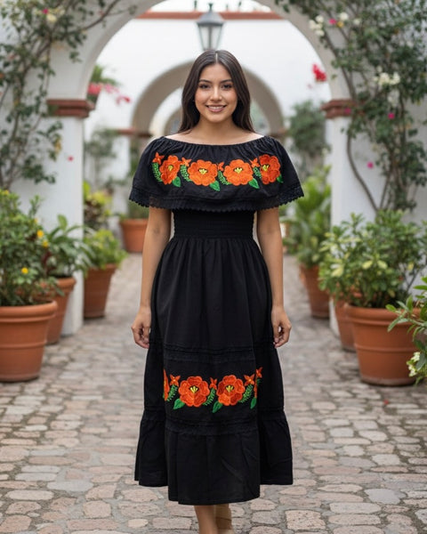 Off the Shoulder Victoria Dress Black