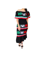 Off the Shoulder Victoria Butterfly Tricolor Dress