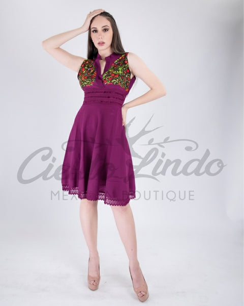 Karen Mexican Magenta Dress