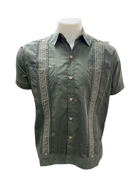 Men’s Linen Guayabera Olive Green