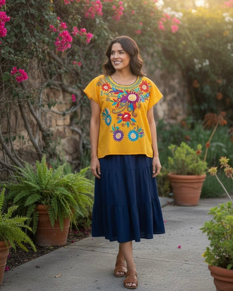 Erica Sunflower Mexican Top