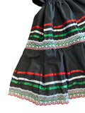 Black Tricolor Mexican Girls Dress