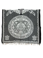 Unisex Mexican Poncho Moctezuma & Aztec Calendar