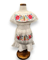 Virgen Guadalupe Off the Shoulder Embroidered Dress