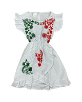 Primavera Girls Embroidered Dress Tricolor