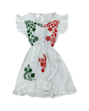 Primavera Girls Embroidered Dress Tricolor