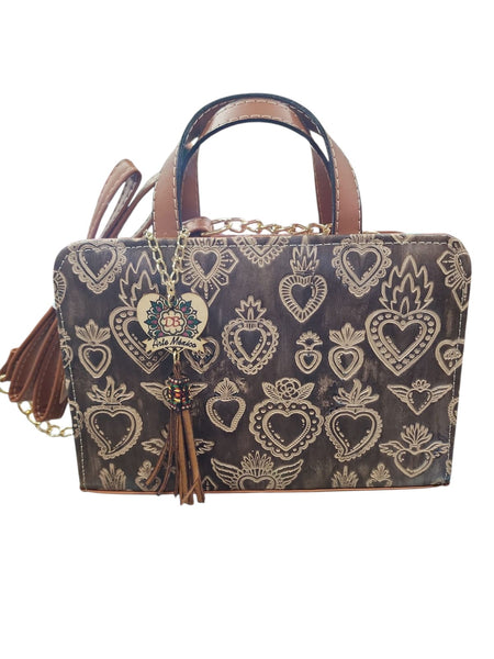 Sacred Hearts Leather Handbag