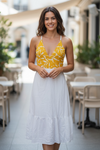 Aurora Dress White Yellow