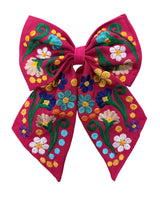 Floral Embroidered Hair Bows