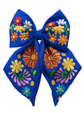 Floral Embroidered Hair Bows