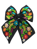 Floral Embroidered Hair Bows