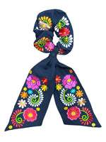 Floral Embroidered Scruchie Bow