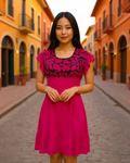 Mitla Oaxaca Dress Hot Pink