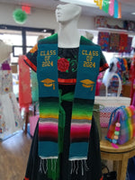 Mexican Serape Embroidered Graduation Stole Class of 2024 Grad Hat