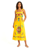 Belen Strapped Floral Embroidered Dress