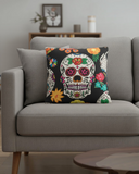 Sugar Skull Rose Day Of The Dead Pillow Cover