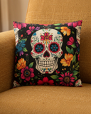 Sugar Skull Happy Day Of The Dead Pillow Cover