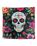 Sugar Skull Colorful Day Of The Dead Pillow Cover