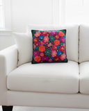 Mexican Black Floral Embroidered Pillow Cover
