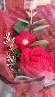 Crochet Red Rose Bouquet