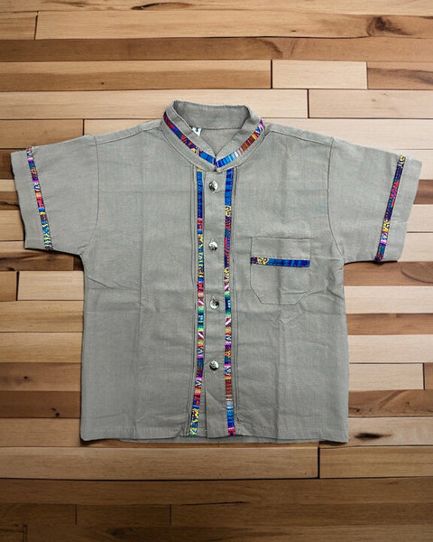 Boys Guayabera Coralillo Khaki