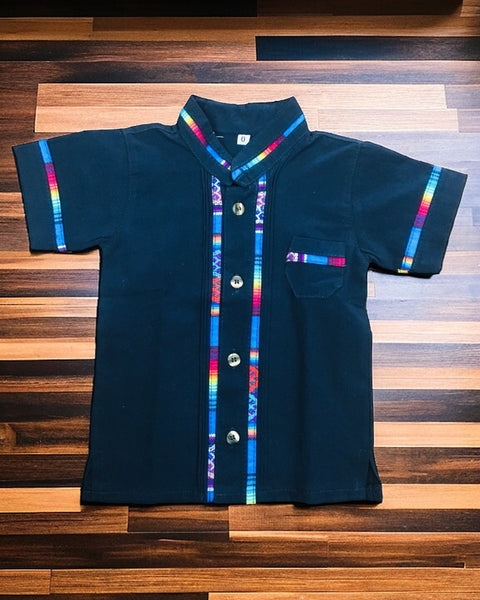 Boys Guayabera Coralillo Navy - Main Image