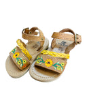 Mexican Girl Sunflower Leather Sandals