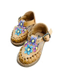 Mexican Girl Flower Leather Sandals