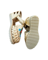 Mexican Girl Flower Leather Sandals