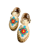 Mexican Girl Flower Leather Sandals