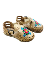 Mexican Girl Flower Leather Sandals