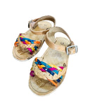 Mexican Girl Rainbow Leather Sandals