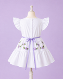 Mexican White Dress with Cute Floral Embroidery for Toddlers
