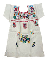 Mexican Puebla Dress for Girls Ivory