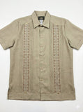 Men’s Khaki Linen Guayabera Uxmal