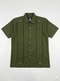 Men’s Olive Green Linen Guayabera Tabasco