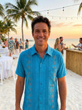 Men’s Blue Linen Guayabera Laguna